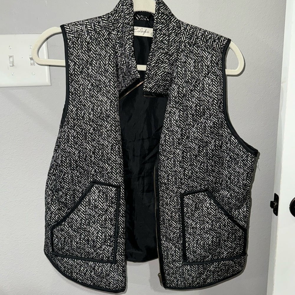 E. Leigh’s Black and White Vest.